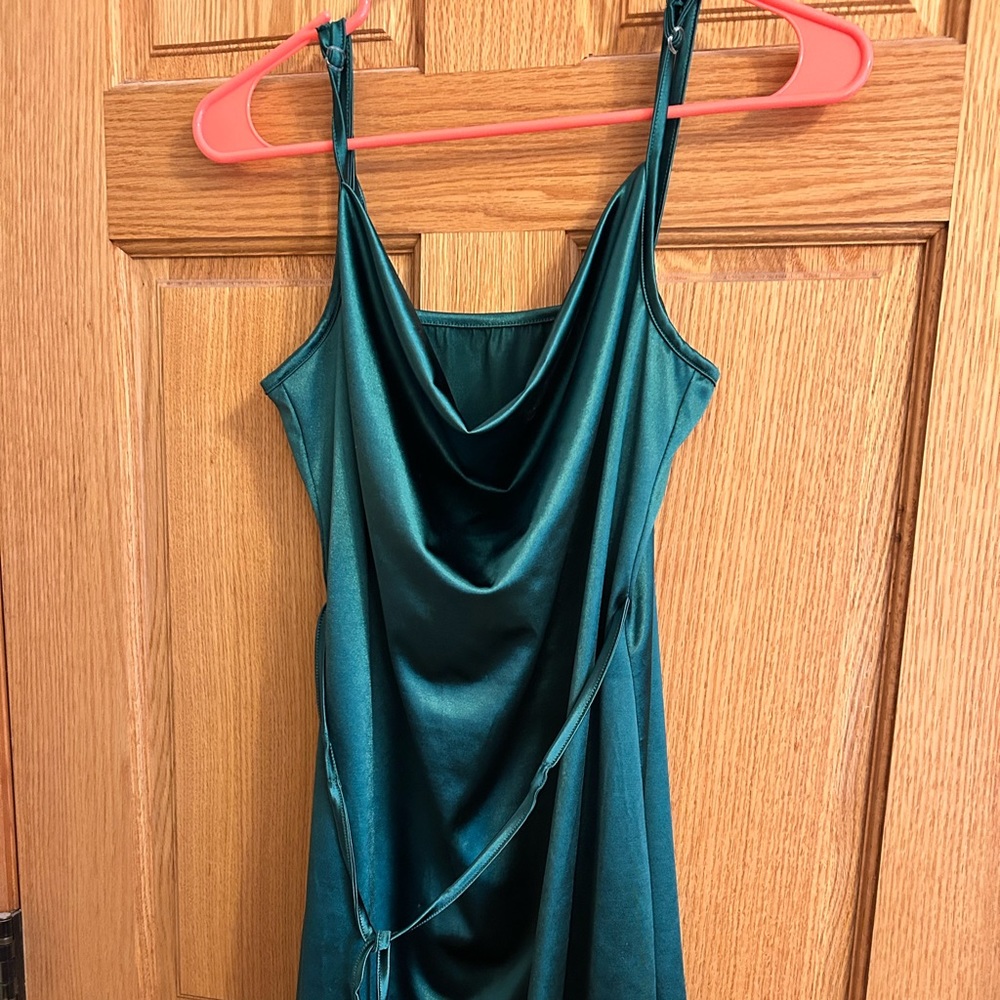 Women’s green cowl neck mini